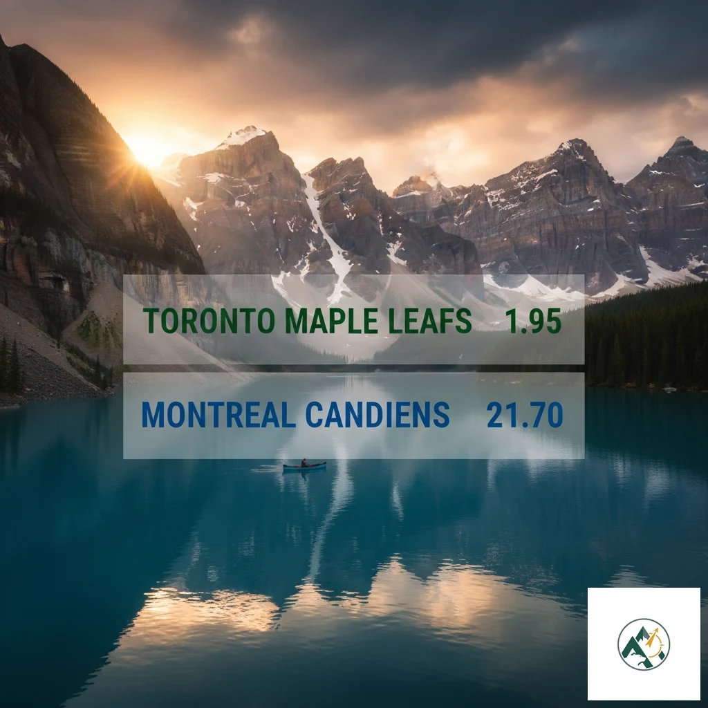 Screenshot showing American and decimal moneyline odds for an NHL fixture.
