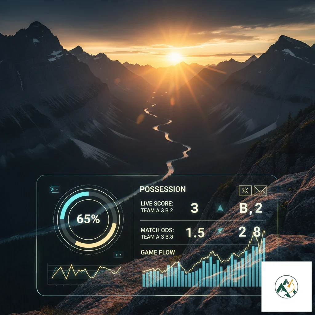 Interactive live match tracker displaying real-time possession and drive stats.